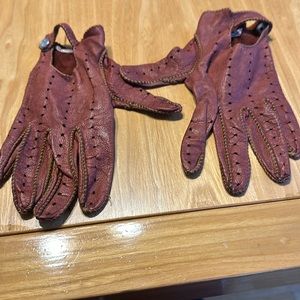 Vintage Italian Driving Gloves reddish/brown